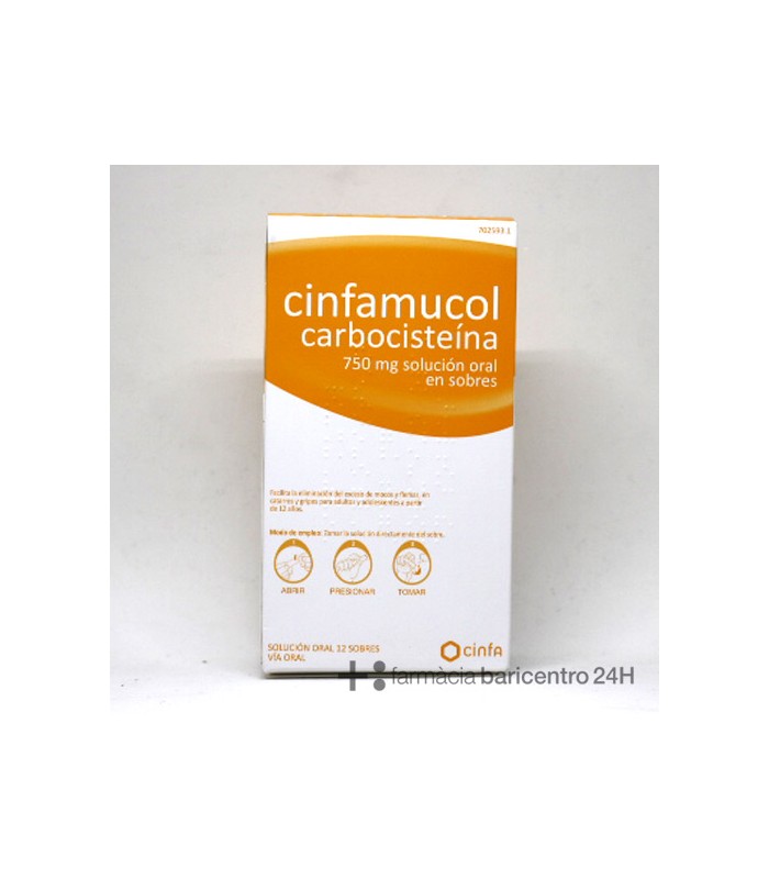 CINFAMUCOL CARBOCISTEINA 750 MG 12 SOBRES SOLUCION ORAL Tos y mucosidad y Resfriado, tos y Gripe - 