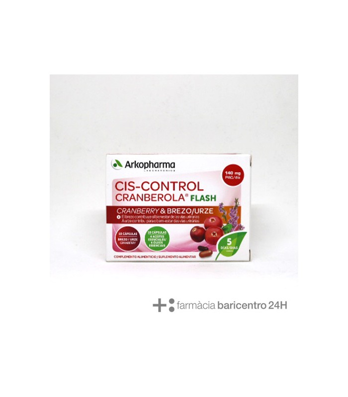 ARKOPHARMA CRANBEROLA CIS CONTROL FLASH ARANDANO AMERICANO 20 CAPSULAS Infecciones urinarias y Salud vias urinarias - ARKOPHARMA
