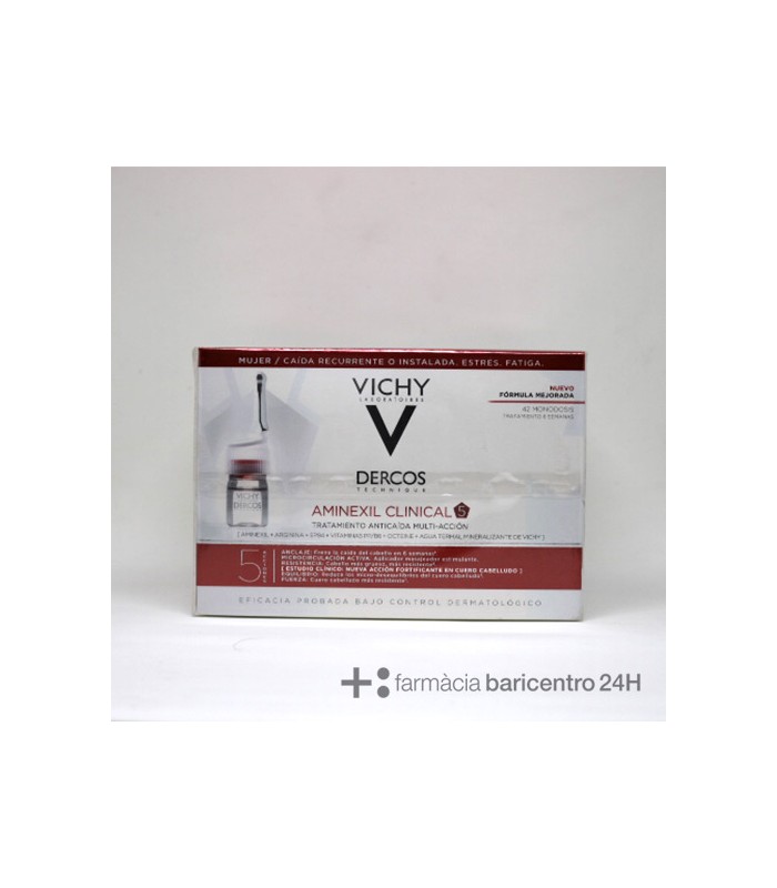 DERCOS AMINEXIL CLINICAL 5 MUJER 42 MONODOSIS Tratamiento y Anticaida - Vichy