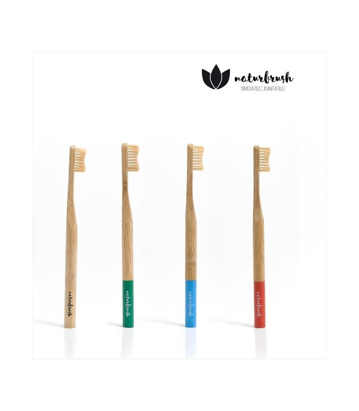 NATUR-BRUSH CEPILLO DENTAL BAMBU ROJO