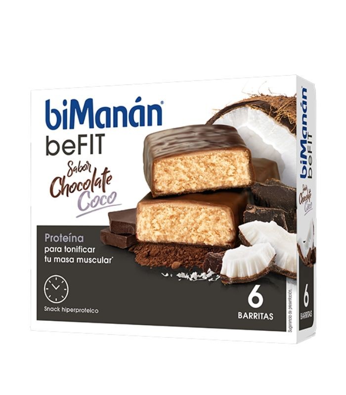 BIMANAN BEFIT BARRITA CHOCOLATE Y COCO 6 BARRITAS Dietetica y Inicio - BIMANAN