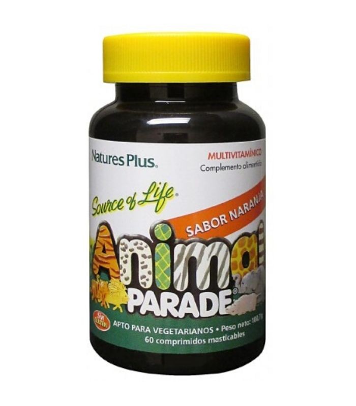 NATURES PLUS ANIMAL PARADE MULTIVITAMINICO 60 COMPRIMIDOS MASTICABLES SABOR NARANJA Comp alimenticio Infantil y Complementos ali