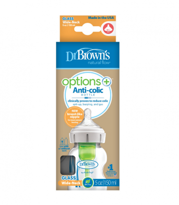 DR BROWN'S BIBERON OPTION+ CRISTAL BOCA ANCHA 150ML