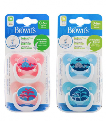 DR BROWN'S CHUPETE PREVENT CONTOUR 0-6M 2UDS- Accesorios del bebé y chupetes