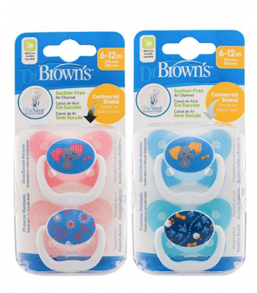 DR BROWN'S CHUPETE PREVENT CONTOUR 6-12M 2UDS -Accesorios del bebé y chupetes