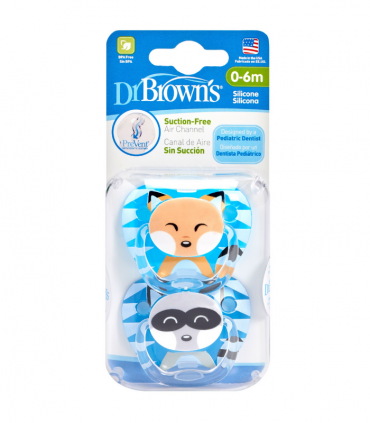 DR BROWNS CHUPETE SILICONA ANIMAL NIÑO 0-6M 2UDS - Accesorios del bebé y Chupetes