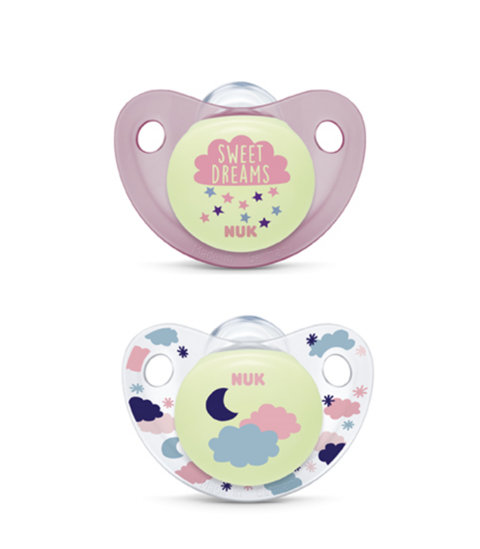 NUK CHUPETE TRENDLINE NIGHT SILICONA 0-6M 2UDS Chupetes y Accesorios del bebe - NUK