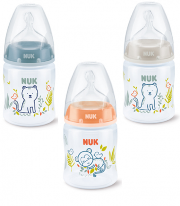 NUK BIBERON JUNGLE ANIMALS SILICONA 0-6M 150ML -Biberones y Accesorios del bebé
