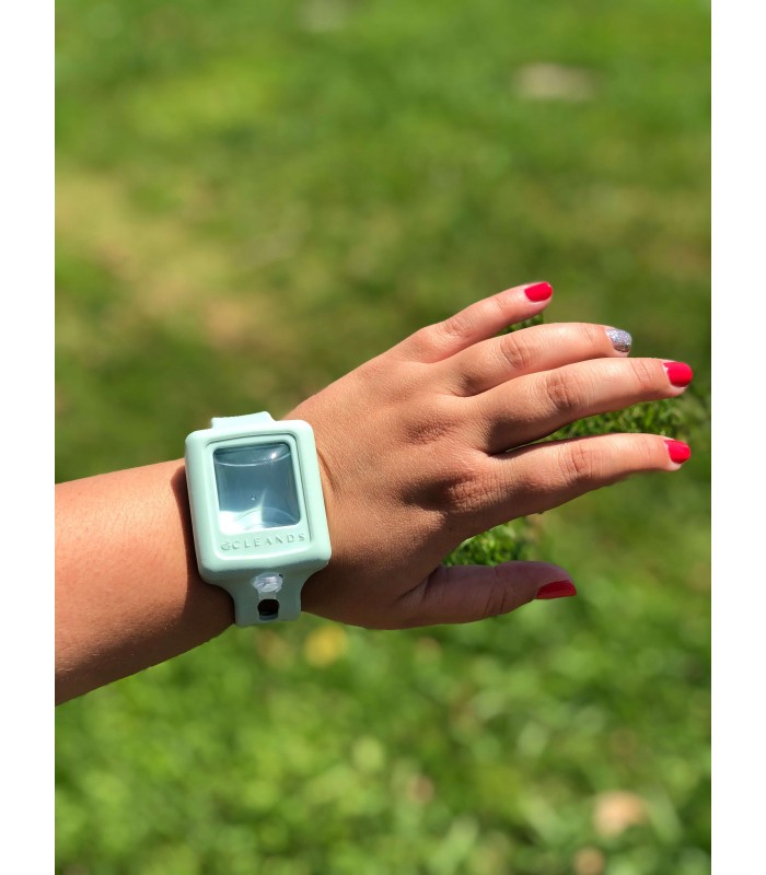 CLEANDS RELOJ HIDROALCOHOLICO RELLENABLE VERDE Inicio y  - 