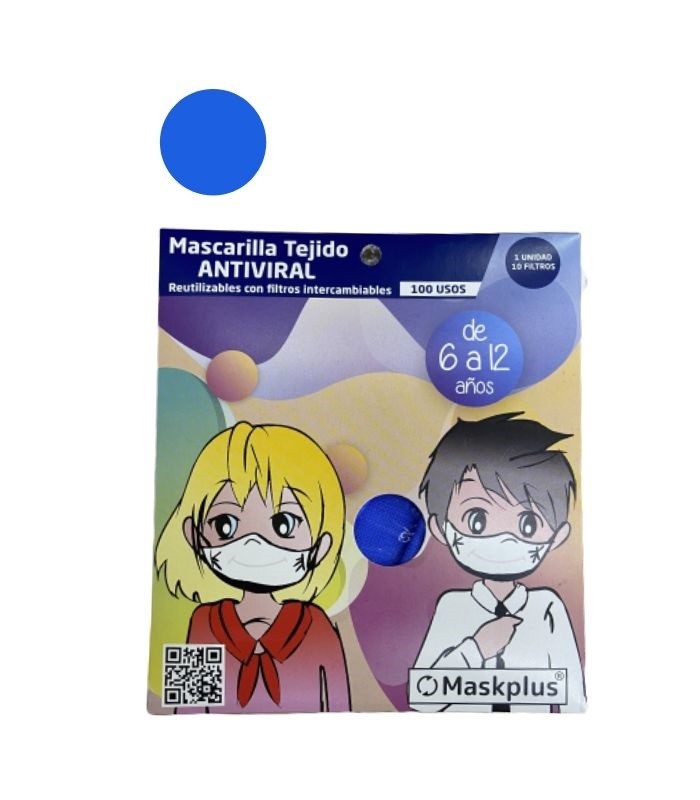 MASKPLUS MASCARILLA AZUL NIÑOS 6-12 AÑOS Inicio y  - 