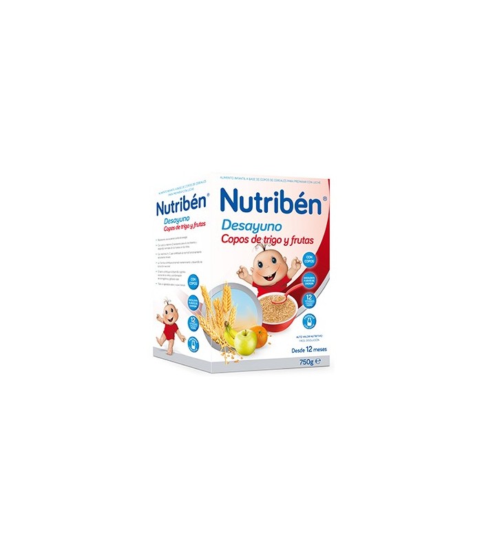 NUTRIBEN DESAYUNO COPOS DE TRIGO CON FRUTAS 750 Papillas y galletas y Alimentacion del bebe - NUTRIBEN