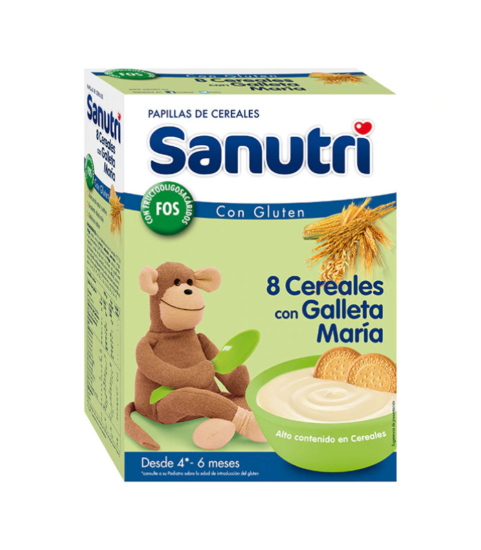 SANUTRI 8 CEREALES GALLETA MARIA FOS 600G Papillas y galletas y Alimentacion del bebe - DAMIRA NATUR