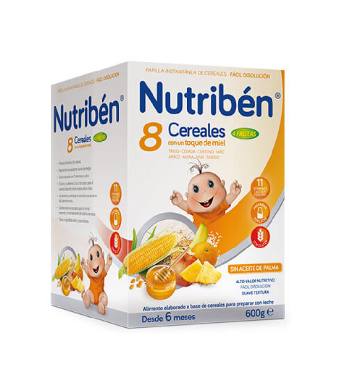 NUTRIBEN 8 CEREALES+MIEL 600 G Bebé y mamá y Inicio - NUTRIBEN