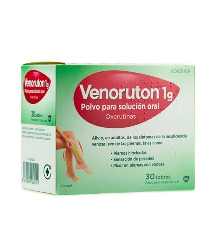 VENORUTON 1 G 30 SOBRES POLVO Piernas cansadas y Varices y Sistema Circulatorio - NOVARTIS
