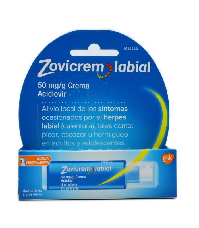 ZOVICREM LABIAL 50 MG/G CREMA CON BOMBA DOSIFICADORA 2 G Herpes y Dermatologia - GLAXO SMITHKLINE