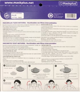 MASKPLUS MASCARILLA VERDE ADULTOS + 10 FILTROS 2