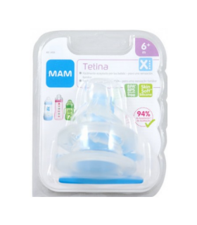 MAM TETINA SILICONA X +6M 2UDS 2