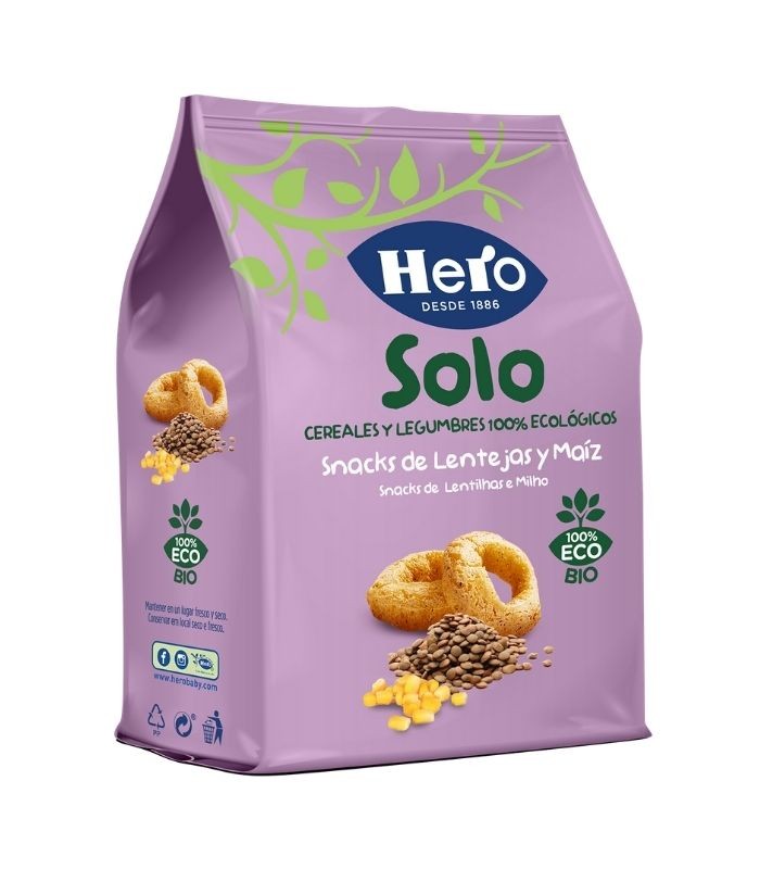 HERO SOLO SNACK DE LENTEJAS Y MAIZ 50 G Inicio y  - HERO BABY PEDIALAC