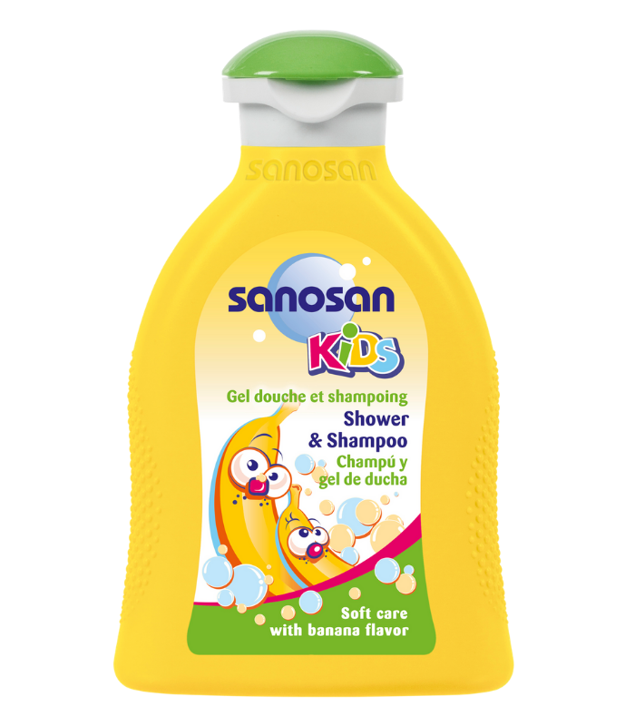 SANOSAN KIDS CHAMPÚ Y GEL DE DUCHA BANANA 200 ML