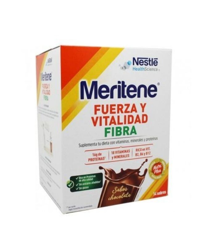MERITENE FIBRA CHOCOLATE 14 SOBRES Energía y Vitaminas - MERITENE
