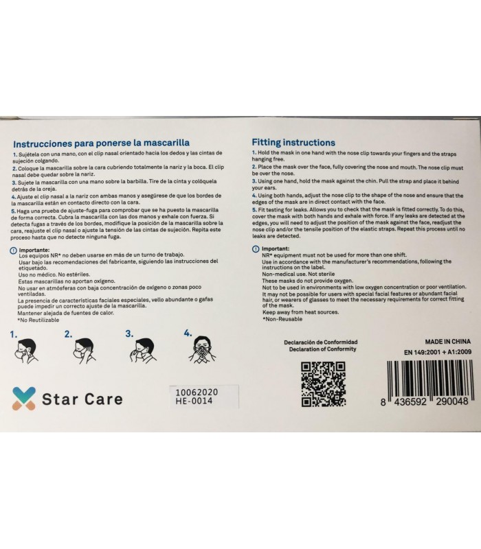 MASCARILLA FFP2 BLANCA 5 UNIDADES