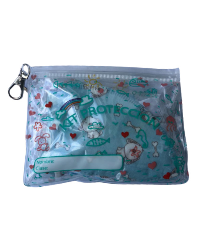 KIT PROTECCIÓN MASCARILLA+GEL+BOLSITA AZUL