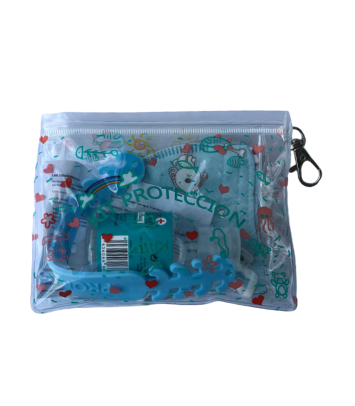KIT PROTECCIÓN MASCARILLA+GEL+BOLSITA AZUL