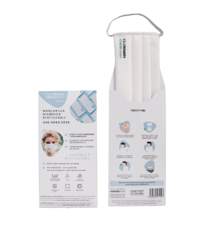 HIDROBLOCK MASCARILLA HIGIÉNICA REUTILIZABLE BLANCO