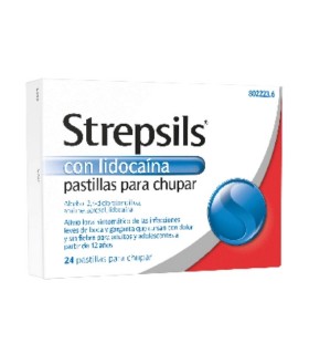 STREPSILS LIDOCAINA 24 PASTILLAS PARA CHUPAR Garganta irritada y Resfriado, tos y Gripe - RECKITT