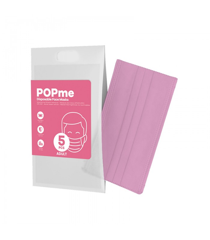 MASCARILLA QUIRÚRGICA POPME ROSA CHICLE 5U