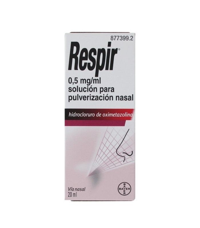 RESPIR 0.5 MG/ML NEBULIZADOR NASAL 20 ML Congestion nasal y Resfriado, tos y Gripe - BAYER