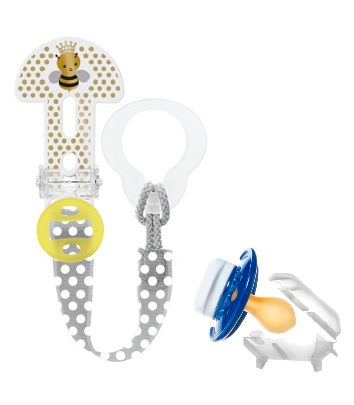 MAM BROCHE CLIP IT & COVER NEUTRO 2 ABEJA +0M