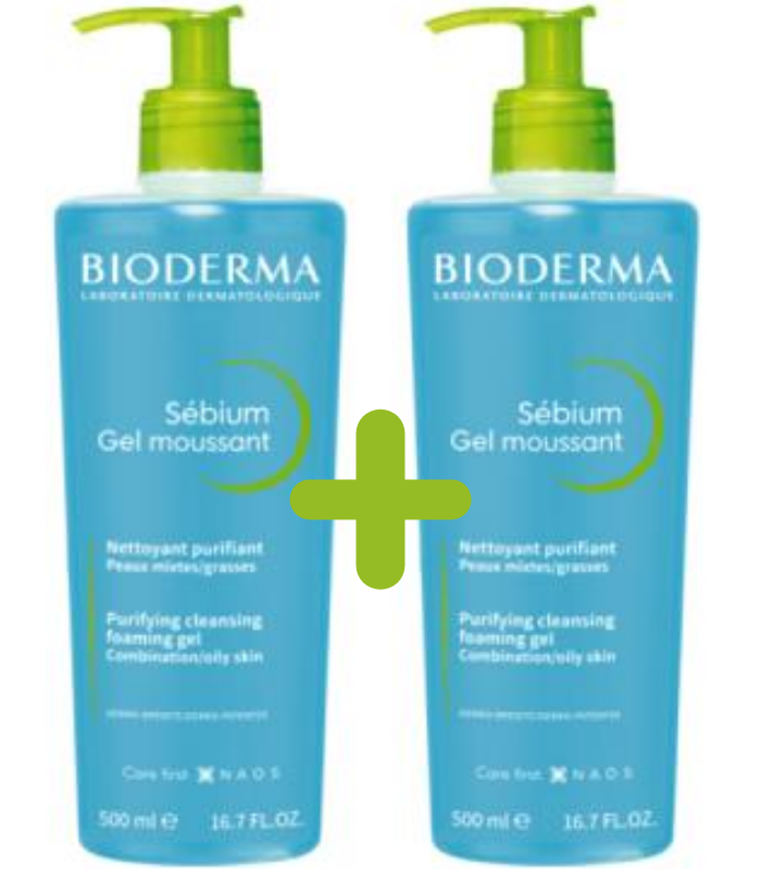 BIODERMA DUPLO SEBIUM GEL MOUSSANT 500ML+500ML Cosmética y Inicio - BIODERMA