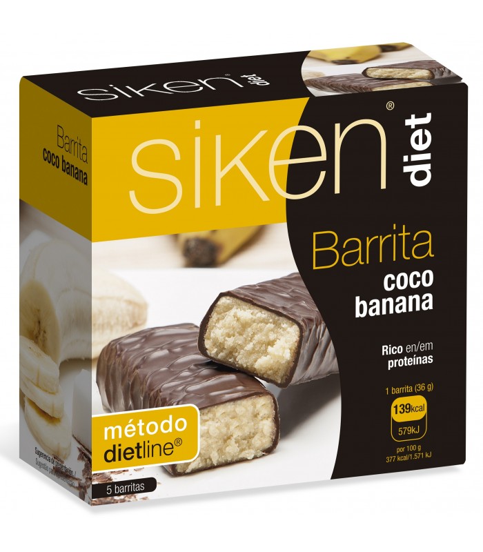 SIKEN DIET BARRITA COCO BANANA 5 UNIDADES