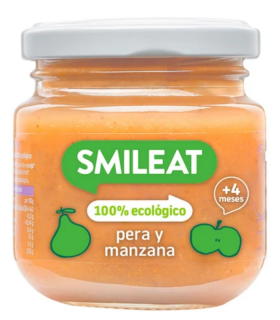 SMILEAT TARRITO PERA Y MANZANA 130G Potitos y Alimentacion del bebe - SMILEAT