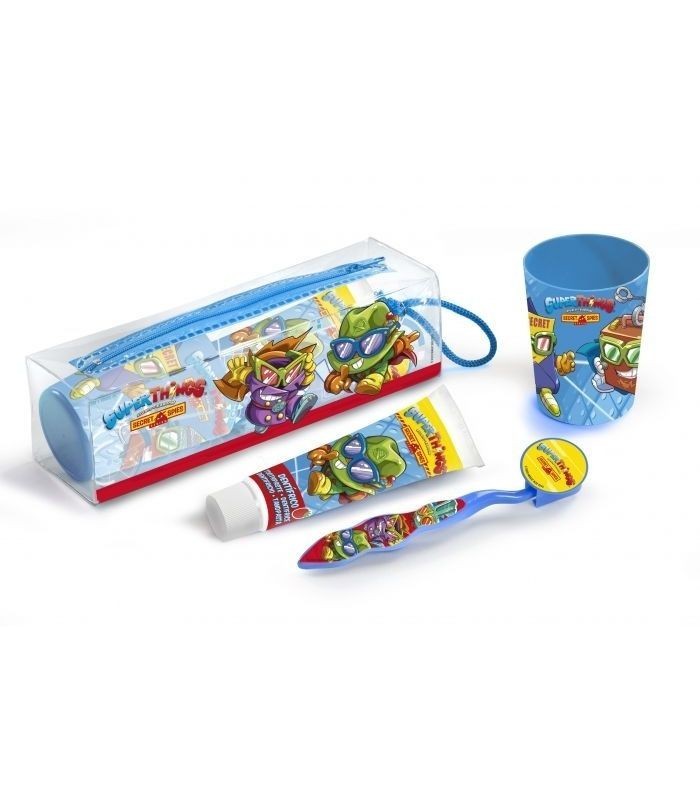 NECESER SUPER THINGS PASTA + CEPILLO + VASO Inicio y  - 