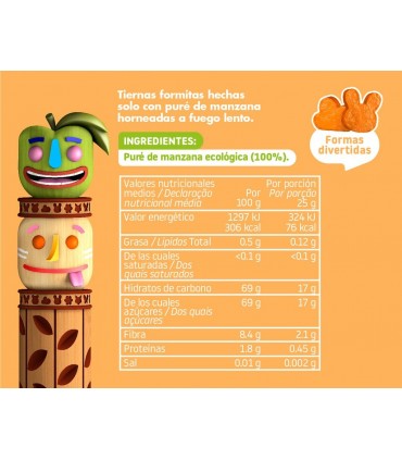 SMILEAT SNACK DE MANZANA ECO 25G Bebé y mamá y Inicio - SMILEAT