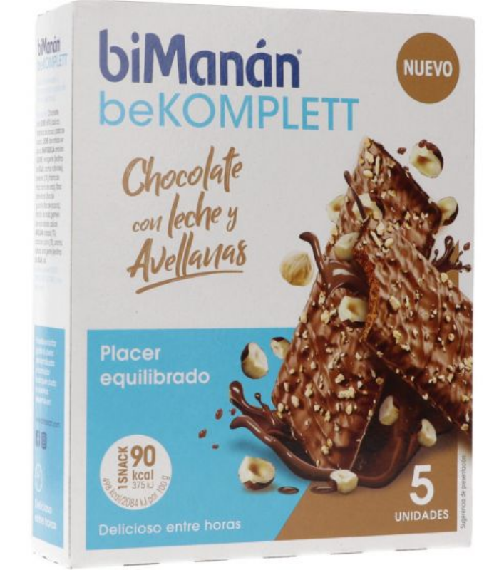BIMANAN BEKOMPLETT SNACK CHOCOLATE CON LECHE 5UDS Dietetica y Inicio - BIMANAN
