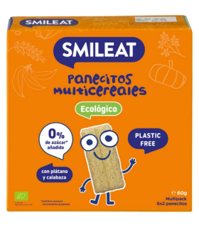 SMILEAT PANECITOS MULTICEREALES ECOLOGICOS 60G Papillas y galletas y Alimentacion del bebe - SMILEAT