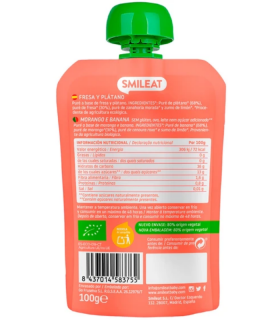 SMILEAT POUCH FRESA Y PLATANO ECOLOGICO 100G Bebé y mamá y Inicio - SMILEAT 2