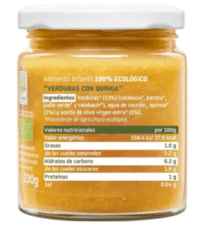 SMILEAT TARRITO VERDURAS CON QUINOA ECOLOGICO 230G Bebé y mamá y Inicio - SMILEAT 2