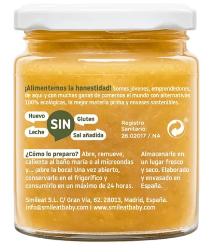 SMILEAT TARRITO VERDURAS CON QUINOA ECOLOGICO 230G Bebé y mamá y Inicio - SMILEAT