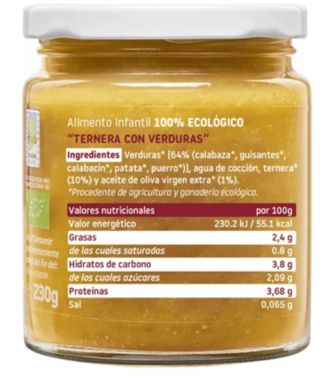 SMILEAT TARRITO TERNERA CON VERDURAS 230G Potitos y Alimentacion del bebe - SMILEAT