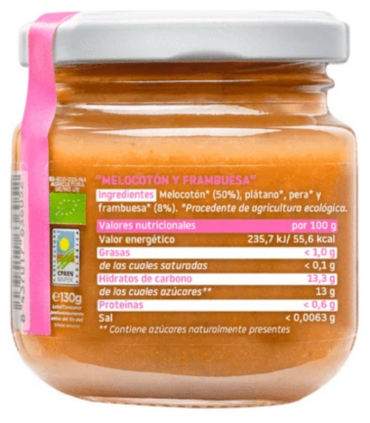 SMILEAT TARRITO MELOCOTON Y FRAMBUESA 130G Bebé y mamá y Inicio - SMILEAT