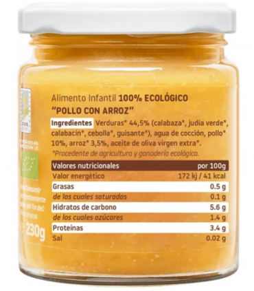 SMILEAT TARRITO POLLO CON ARROZ 230G Potitos y Alimentacion del bebe - SMILEAT