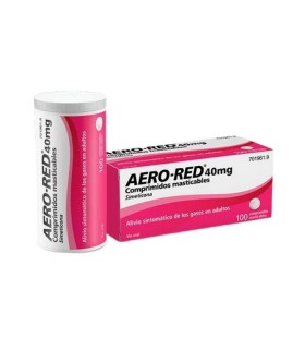 AERO RED 40 MG 100 COMPRIMIDOS MASTICABLES Gases Y Digestión y Trastornos Digestivos - URIACH AQUILEA OTC