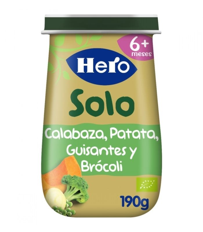 HERO SOLO CALABAZA PATATA GUGISANTES Y BROCOLI 190G Potitos y Alimentacion del bebe - HERO BABY PEDIALAC