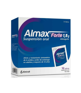 ALMAX 1,5 G SUSPENSION ORAL 12 SOBRES SOLUCION ORAL Acidez y Trastornos Digestivos - ALMIRALL