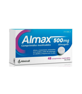 ALMAX 500 MG 48 COMPRIMIDOS MASTICABLES Acidez y Trastornos Digestivos - ALMIRALL