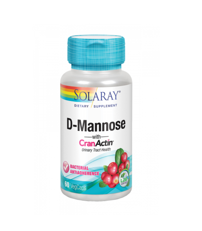 SOLARAY D-MANNOSE CRANACTIN 60 CAPS Infecciones urinarias y Salud vias urinarias - SOLARAY
